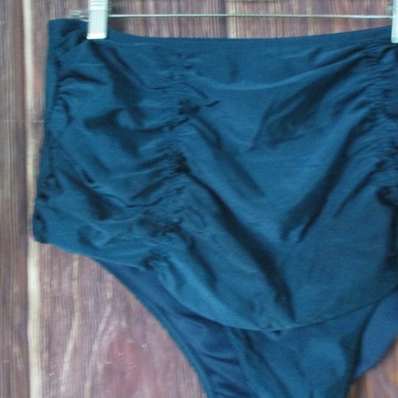 City Chic M (18) deep teal bikini tankini bottom high waisted EUC plus - Picture 2 of 3